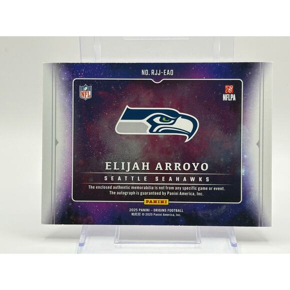 2025 Panini Origins Elijah Arroyo Rookie Patch Auto RPA Seattle Seahawks RC - Picture 2 of 2